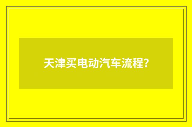 天津买电动汽车流程?