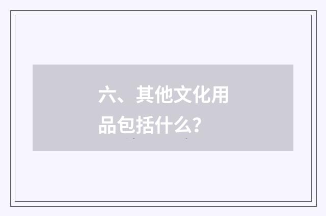 六、其他文化用品包括什么?