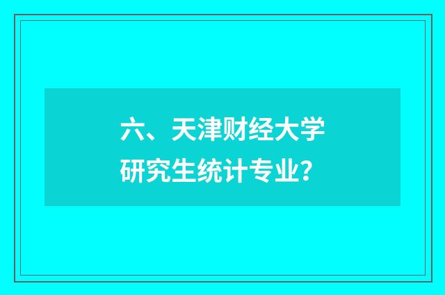 六、天津财经大学研究生统计专业？