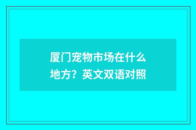 厦门宠物市场在什么地方?英文双语对照