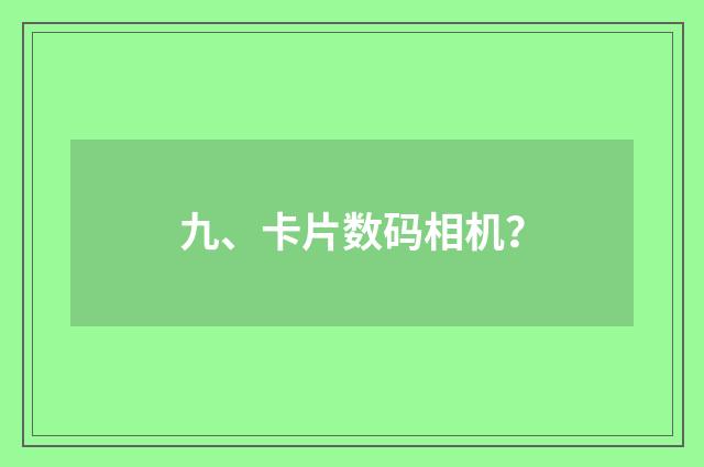九、卡片数码相机？