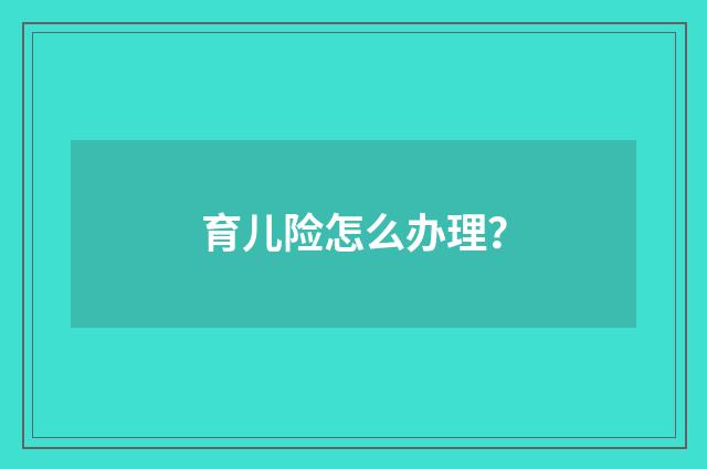 育儿险怎么办理？