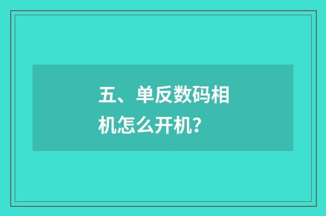 五、单反数码相机怎么开机?