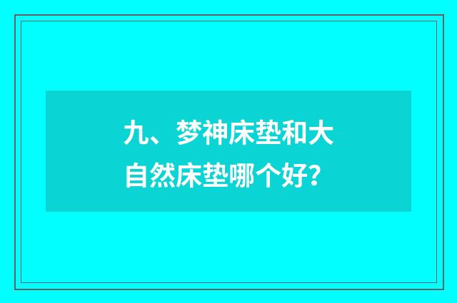 九、梦神床垫和大自然床垫哪个好?