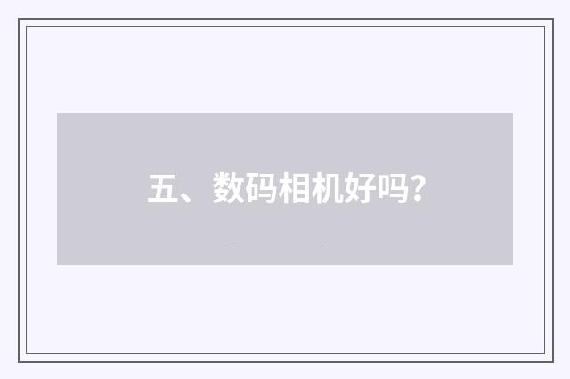 五、数码相机好吗？