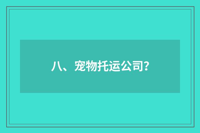 八、宠物托运公司?