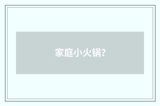家庭小火锅?