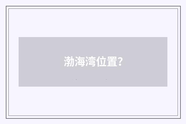 渤海湾位置？