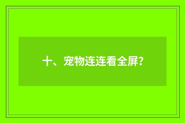 十、宠物连连看全屏？