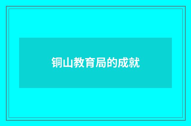铜山教育局的成就