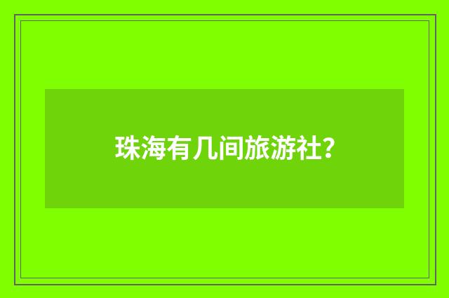 珠海有几间旅游社？