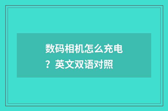 数码相机怎么充电？英文双语对照