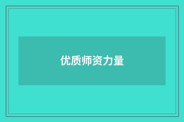 优质师资力量