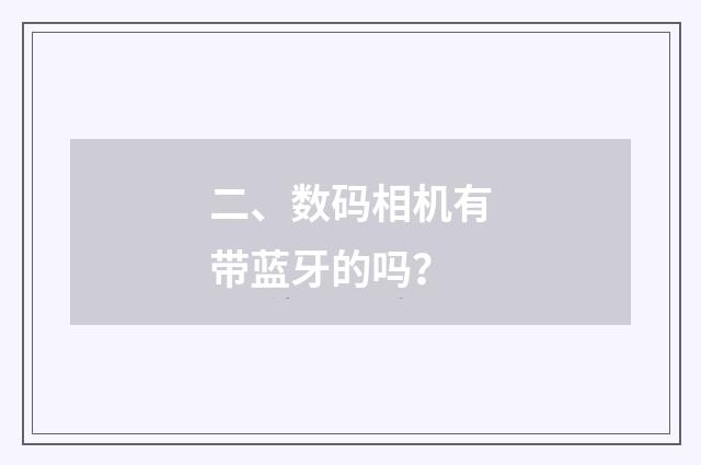 二、数码相机有带蓝牙的吗？