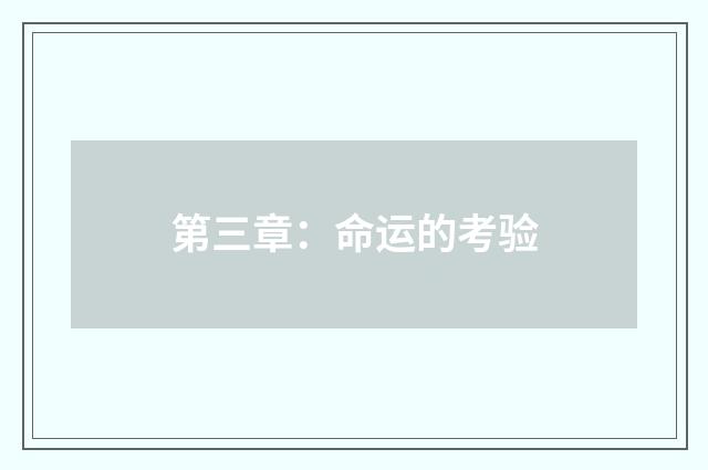 第三章：命运的考验