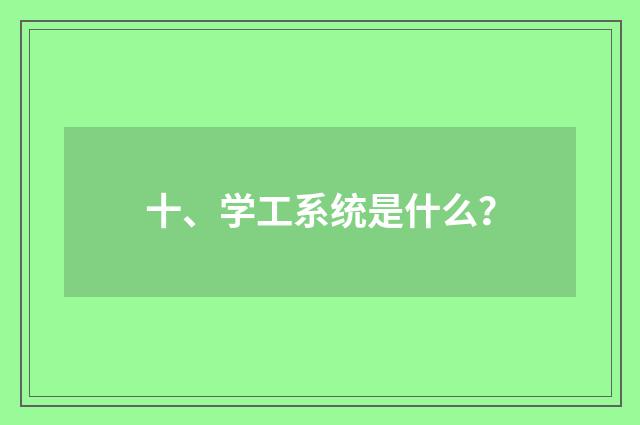 十、学工系统是什么?
