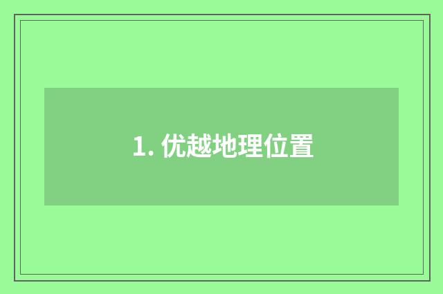 1. 优越地理位置