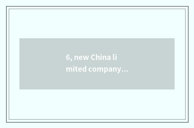 6, new China limited company of finance and economics how?
