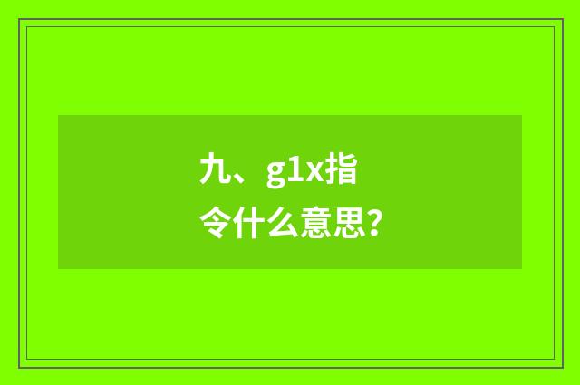 九、g1x指令什么意思？