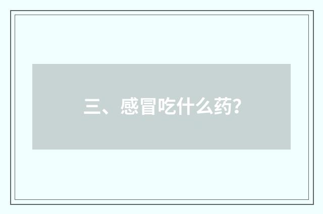 三、感冒吃什么药？