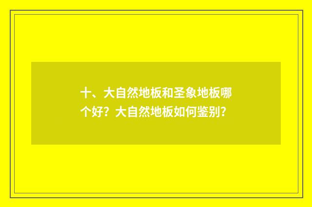 十、大自然地板和圣象地板哪个好?大自然地板如何鉴别?