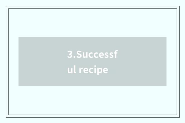 3.Successful recipe