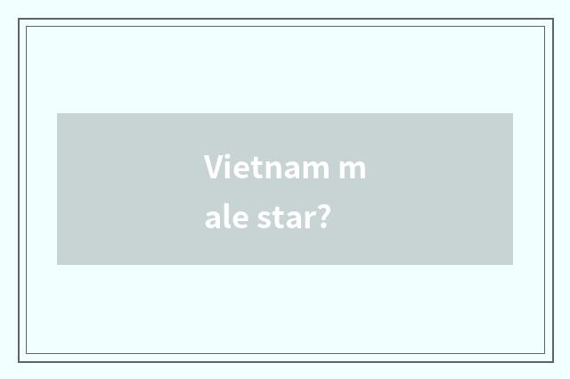 Vietnam male star?