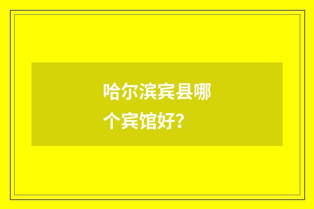 哈尔滨宾县哪个宾馆好?