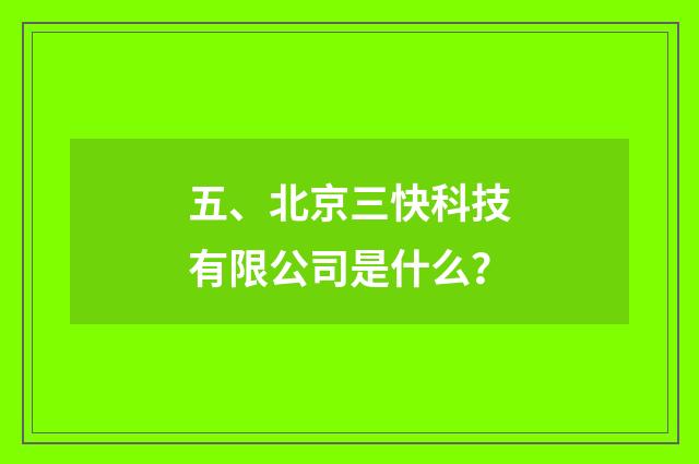 五、北京三快科技有限公司是什么？