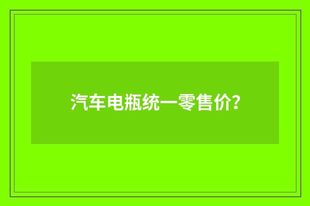 汽车电瓶统一零售价?