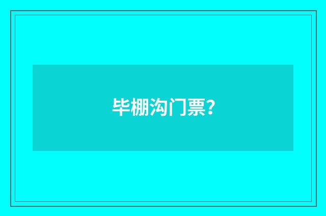 毕棚沟门票？
