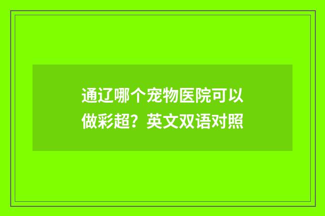 通辽哪个宠物医院可以做彩超？英文双语对照