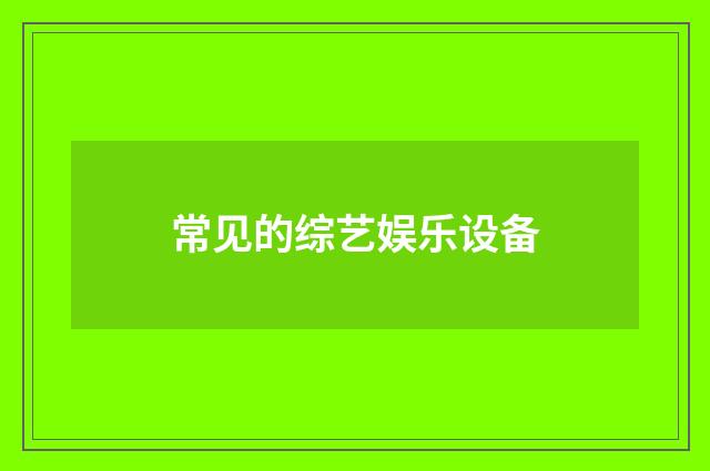 常见的综艺娱乐设备