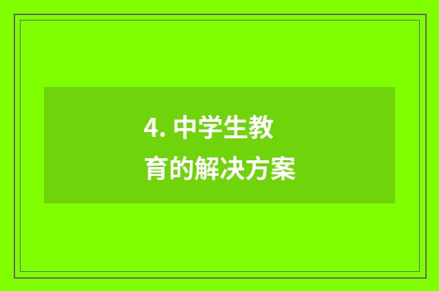 4. 中学生教育的解决方案