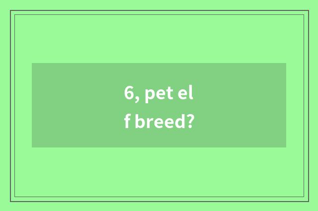 6, pet elf breed?