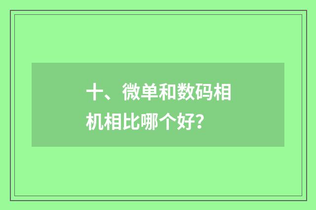 十、微单和数码相机相比哪个好？