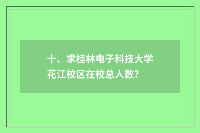 十、求桂林电子科技大学花江校区在校总人数？