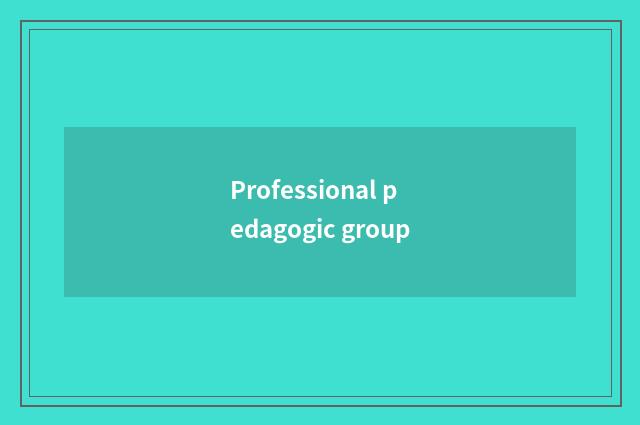 Professional pedagogic group