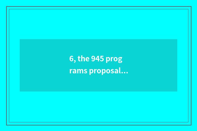6, the 945 programs proposal about social security respect?