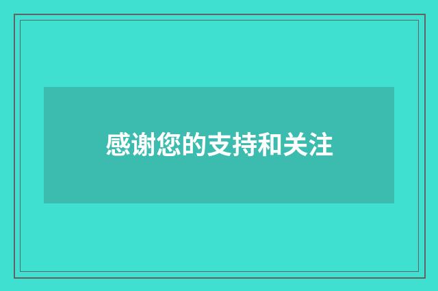 感谢您的支持和关注