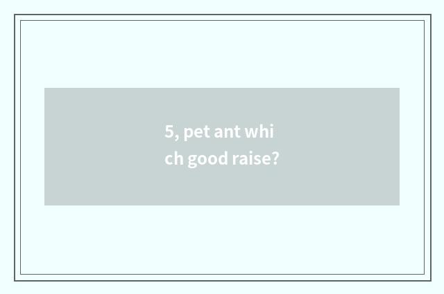 5, pet ant which good raise?