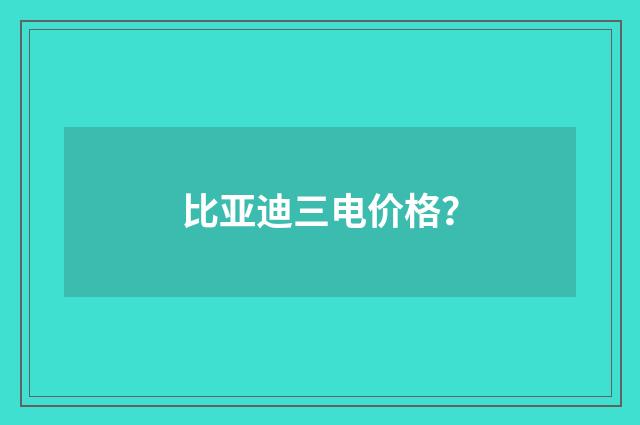 比亚迪三电价格？