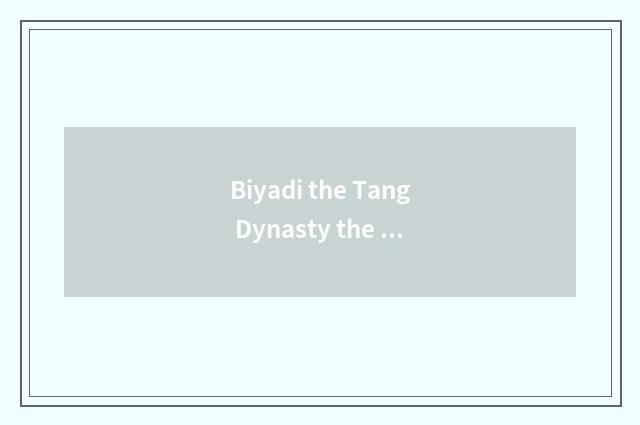 Biyadi the Tang Dynasty the price?