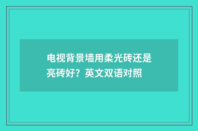 电视背景墙用柔光砖还是亮砖好？英文双语对照