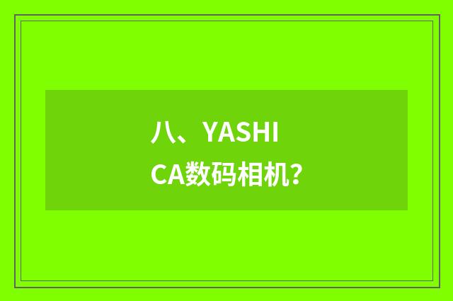 八、YASHICA数码相机?
