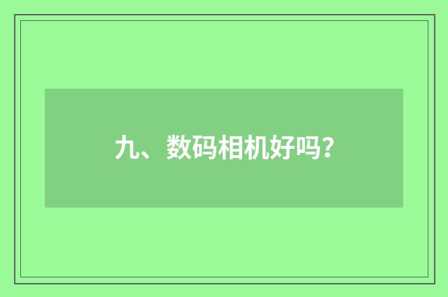 九、数码相机好吗？