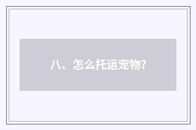 八、怎么托运宠物？