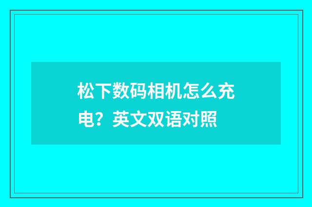 松下数码相机怎么充电？英文双语对照