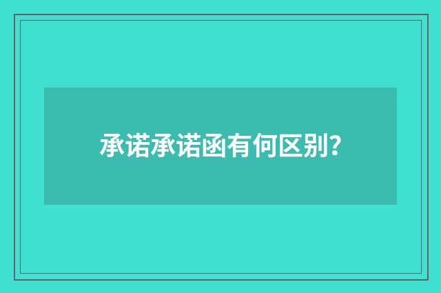 承诺承诺函有何区别?
