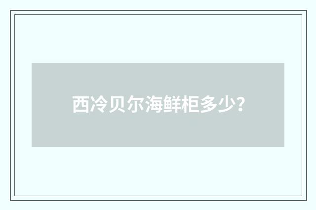 西冷贝尔海鲜柜多少?